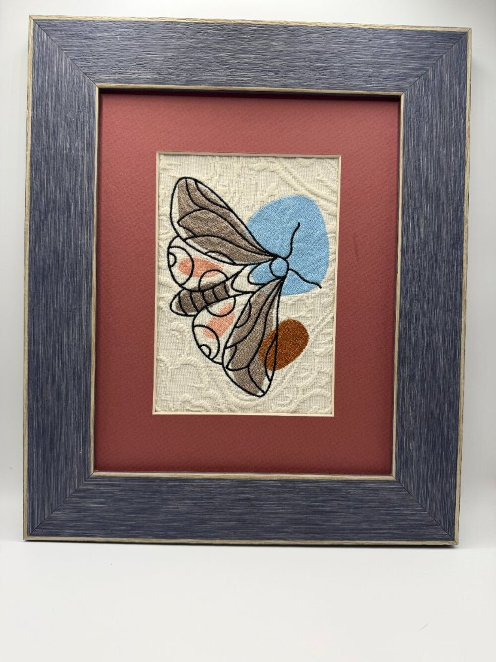 Homemade Insect Embroidery Art 8X10